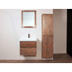 Saniclass Natural Wood badkamermeubelset 80cm hangend model grey oak met wastafel wit 1 kraangat zonder spiegel SW9151