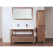 Saniclass Natural Wood Meuble salle de bain avec miroir 120cm Grey Oak avec vasque Blanc SW8037