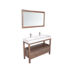 Saniclass Natural Wood Meuble salle de bain avec miroir 120cm Grey Oak avec vasque Blanc SW8037