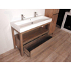 Saniclass Natural Wood Meuble salle de bain avec miroir 120cm Grey Oak avec vasque Blanc SW8037