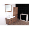 BRAUER Natural Wood Meuble avec miroir 80cm suspendu Grey Oak avec vasque Blanc 1 trou pour robinetterie SW2736