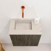 Mondiaz JOYA-DLUX Meuble de toilette 40cm - couleur Shadow - Vasque FAYE position Gauche Sans trou de robinet couleur Opalo SW1422923