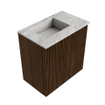 Mondiaz JOYA-DLUX Meuble de salle de bains - 40cm - couleur Walnut - Vasque FAYE position Gauche Sans trou de robinet couleur Glace SW1422336