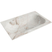 Mondiaz BIG SMALL Inbouwwastafel - B70xH1.2cm - 1 kraangat - wasbak Midden - solid surface Frappe mat (Multi) SW1073235