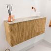 Mondiaz JOYA-DLUX 90cm meuble de salle de bains - couleur Oak - Vasque FAYE position Droite Sans trou de robinet couleur Frappe. SW1421903