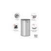 Brabantia Touch Bin Poubelle - 40 litres - seau intérieur en plastique - metallic grey SW1117325