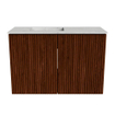 Mondiaz JOYA-DLUX 60cm meuble de salle de bains - couleur Ruby - Vasque FAYE position Gauche Sans trou de robinet couleur Opalo. SW1423686