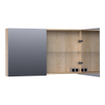 Saniclass Plain Spiegelkast - 120x70x15cm - 2 links/rechtsdraaiende spiegeldeuren - MFC - legno calore SW393060
