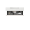 Saniclass Chacito Ensemble meuble de salle de bains - 100x40x55cm - peu profond - 2 tiroirs - sans poignées - lavabo blanc brillant - 1 trou de robinet - noyer SW1441440