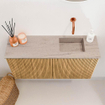 Mondiaz JOYA-DLUX Meuble de toilette 80cm - couleur Oak - Vasque FAYE position Droite Sans trou de robinet couleur Saba SW1424173