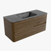 Mondiaz CIRO-DLUX Badkamermeubelset - 110x45x50cm - Solid surface wastafel Lava - 1 wasbak Midden - zonder kraangaten - 2 lades - Dusk SW1533029