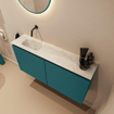 MONDIAZ TURE-DLUX Meuble toilette - 100cm - Smag - EDEN - vasque Ostra - position gauche - sans trou de robinet SW1105120