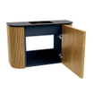 Mondiaz JOYA 63.2cm toiletmeubel - ronding links en rechts kleur Oak - Wastafel FAYE positie Midden Zonder kraangat kleur Urban. SW1421247