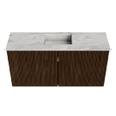 Mondiaz JOYA-DLUX Meuble de salle de bains 80cm - couleur Walnut - Vasque FAYE position Milieu 1 trou de robinet couleur Glace SW1422389