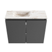 MONDIAZ TURE-DLUX Meuble de toilettes 60cm Dark Grey. Lavabo EDEN Frappe position gauche. Sans trou de robinet. SW1102736