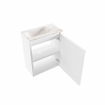 MONDIAZ TURE-DLUX Meuble de toilette 40 cm Talc. EDEN lavabo Frappe position gauche. Avec 1 trou de robinet. SW1102584