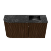 Mondiaz JOYA-DLUX 81.6cm toiletmeubel - ronding links kleur Walnut - Wastafel FAYE positie Rechts 1 kraangat kleur Lava. SW1422454