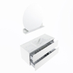 MONDIAZ VICA-DLUX Ensemble meuble de salle de bains - 110cm - meuble bas talc - 2 tiroirs - lavabo encastré cloud central - sans trous de robinetterie - version haute 60cm - opalo SW1088479