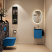 MONDIAZ TURE-DLUX Meuble de toilettes 40 cm Jeans. EDEN lavabo Lava position droite. Sans trou de robinet. SW1103840