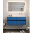 Mondiaz VICA ensemble de meuble de salle de bain - 120cm - meuble sous-vasque jeans - 4 tiroirs - lavabo cloud droite - sans trou de robinet version XL 60cm de haut SW1090983