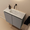 MONDIAZ TURE-DLUX Meuble toilette - 60cm - Smoke - EDEN - vasque Opalo - position centrale - sans trou de robinet SW1104628