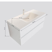 Mondiaz VICA ensemble de meuble de salle de bain - 100cm - meuble sous-vasque gris foncé - 2 tiroirs - lavabo moon milieu - 1 trou de robinet version XL 60cm de haut SW1090519