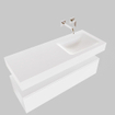 MONDIAZ ALAN 120cm - meuble bas - 1 tiroir - lavabo suspendu - vasque droite - 0 trous de robinet - talc SW408418