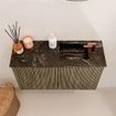 Mondiaz JOYA-DLUX 70cm toiletmeubel - kleur Dusk - Wastafel FAYE positie Rechts 1 kraangat kleur Lava. SW1423220