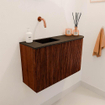 Mondiaz JOYA 71.6cm meuble de salle de bains - arrondi droit couleur Ruby - Vasque FAYE position Gauche Sans trou de robinet couleur Urban SW1421847