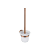 Fortifura Calvi Ensemble de toilette 3 pièces - porte-rouleau sans clapet - brosse de toilette - patère double ronde - Cuivre brossé PVD (Cuivre) SW1248390