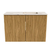 Mondiaz JOYA-DLUX 60cm toiletmeubel - kleur Oak - Wastafel FAYE positie Rechts 1 kraangat kleur Nata. SW1424034