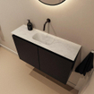 MONDIAZ TURE-DLUX Meuble toilette - 80cm - Urban - EDEN - vasque Opalo - position centrale - sans trou de robinet SW1104147
