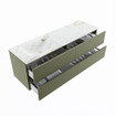 MONDIAZ VICA-DLUX Ensemble meuble de salle de bains - 150cm - meuble bas army - 4 tiroirs - lavabo encastré cloud à gauche - sans trous de robinet - version haute 60cm - frape SW1088774