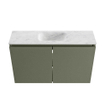 MONDIAZ TURE-DLUX Meuble de toilettes 80 cm Army. Lavabo EDEN Opalo position milieu. Avec 1 trou de robinet. SW1104168