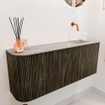 Mondiaz JOYA-DLUX 101.6cm toiletmeubel - ronding links kleur Shadow - Wastafel FAYE positie Rechts Zonder kraangat kleur Glace. SW1422795