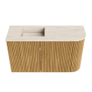 Mondiaz JOYA-DLUX 71.6cm meuble de toilette - arrondi droit couleur Chêne - Vasque FAYE position Gauche Sans trou de robinet couleur Meli. SW1423957