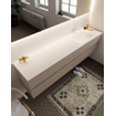 Mondiaz VICA ensemble de meuble de salle de bain - 200cm - meuble sous-vasque fumée - 4 tiroirs - lavabo nuage droite - 1 trou de robinet - version XL 60cm de haut SW1089821