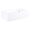 Differnz Force kit lave-mains - 40x22x11.5cm - Rectangulaire - 1 trou de robinet - Robinet en cuivre rose courbé - avec cadre noir - poignée croix - Céramique Blanche SW373278