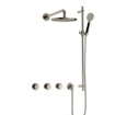 Hotbath Cobber ensemble de douche thermostatique encastré avec 2 vannes d'arrêt, douchette à main ronde et barre murale nickel brossé SW678029