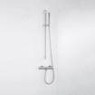 Fortifura Calvi douchekraan met glijstangset met staafhanddouche, metalen doucheslang Geborsteld RVS PVD (RVS) SW811925