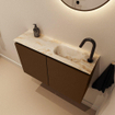 MONDIAZ TURE-DLUX Meuble toilette - 80cm - Rust - EDEN - vasque Frappe - position droite - 1 trou de robinet SW1102980