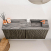 Mondiaz JOYA-DLUX 90cm toiletmeubel - kleur Shadow - Wastafel FAYE positie Rechts 1 kraangat kleur Sombra. SW1425197