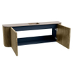 Mondiaz JOYA-DLUX Meuble de salle de bains 123,2cm - arrondis gauche et droite couleur Dusk - Vasque FAYE position Milieu Sans trou de robinet couleur Saba SW1426114
