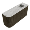 Mondiaz JOYA-DLUX Meuble de salle de bains 81.6cm - arrondi gauche couleur Shadow - Vasque FAYE position Droite Sans trou de robinet couleur Glace SW1422777