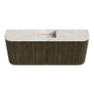 Mondiaz JOYA-DLUX Meuble de salle de bains 103.2cm - arrondi gauche et droite couleur Shadow - Vasque FAYE position Milieu 1 trou de robinet couleur Frappe. SW1422727