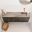 Mondiaz JOYA-DLUX 111.6cm toiletmeubel - ronding links kleur Shadow - Wastafel FAYE positie Rechts Zonder kraangat kleur Oza. SW1425075