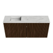 Mondiaz JOYA-DLUX 90cm meuble de salle de bains - couleur Walnut - Vasque FAYE position Gauche Sans trou de robinet couleur Opalo. SW1422525