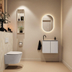 MONDIAZ TURE-DLUX Meuble toilette - 60cm - Linen - EDEN - vasque Ostra - position gauche - 1 trou de robinet SW1104921