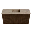 Mondiaz JOYA-DLUX 80cm meuble de toilette - couleur Walnut - Vasque FAYE position Milieu Sans trou de robinet couleur Arena. SW1424333