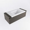 Mondiaz BUKLA Ensemble de meuble - 100x45x34cm - 1 trou de robinet - lavabo centré - solid surface - Talc - sans poignée - 1 tiroir - Mélamine - Marron foncé SW704857